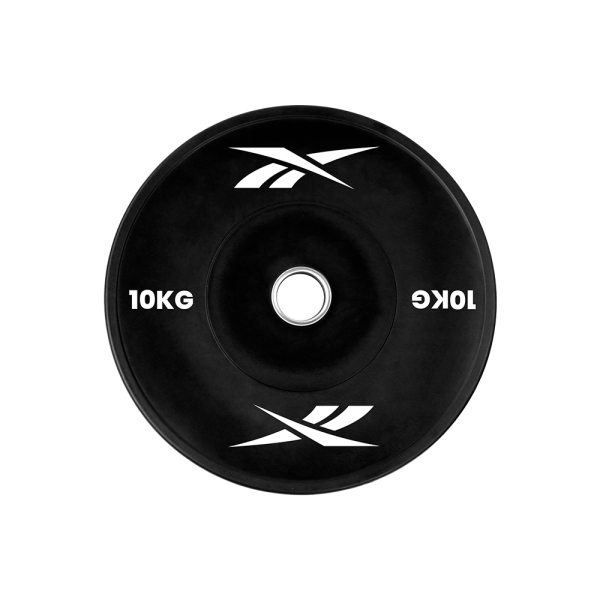 Black rubber bumper plate (With upturned ring ) - 10kg
