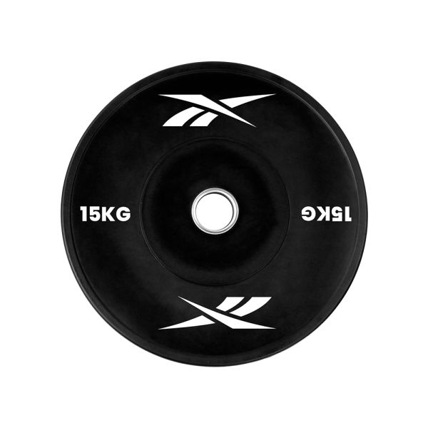 Black rubber bumper plate (With upturned ring ) - 15kg