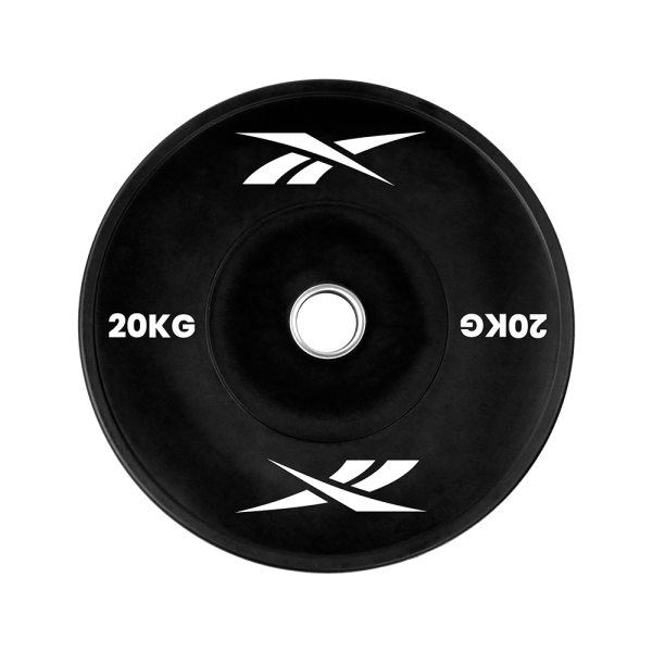 Black rubber bumper plate (With upturned ring ) - 20kg