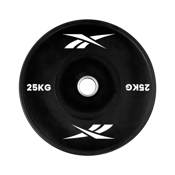 Black rubber bumper plate (With upturned ring ) - 25kg